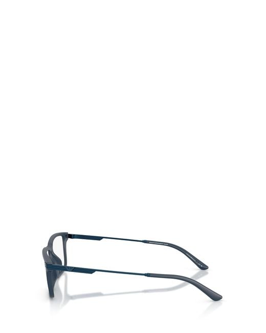 Emporio Armani White Rectanglular Frame Glasses for men