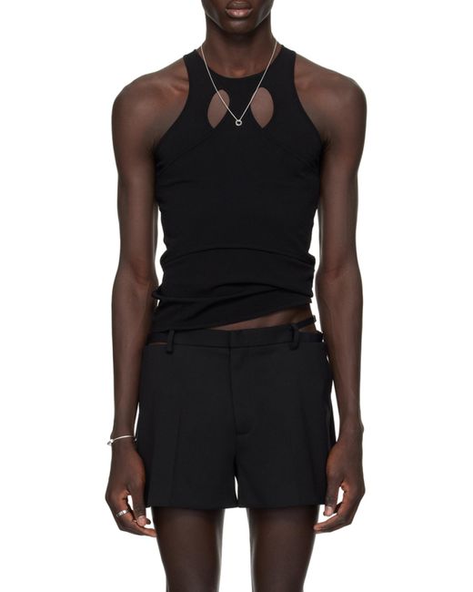 Dion Lee Black Mobius Loop Cut-Out Tank Top for men