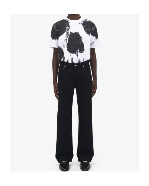 McQueen Blue Wide-Leg Jeans for men