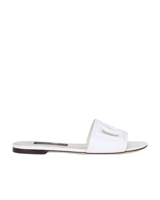Dolce & Gabbana White Dg Logo Slides