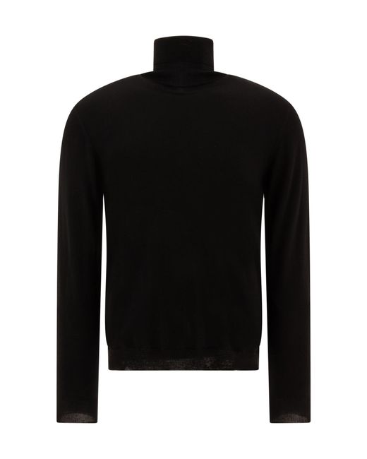 Zanone Black Flexwool Rollneck Sweater for men