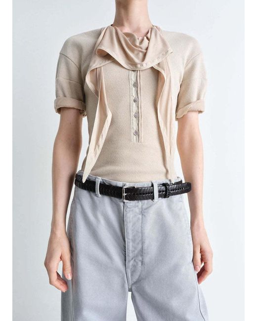 Lemaire White Braided Belt for men