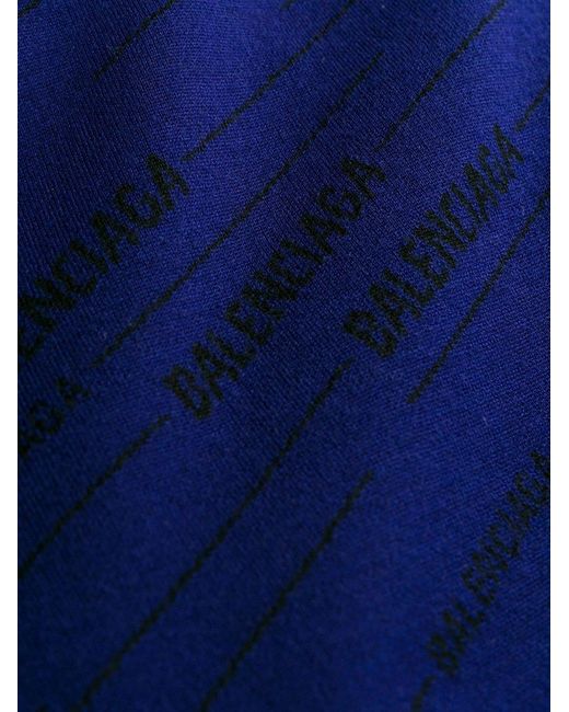 Balenciaga Blue Diagonal Logo Sweater for men