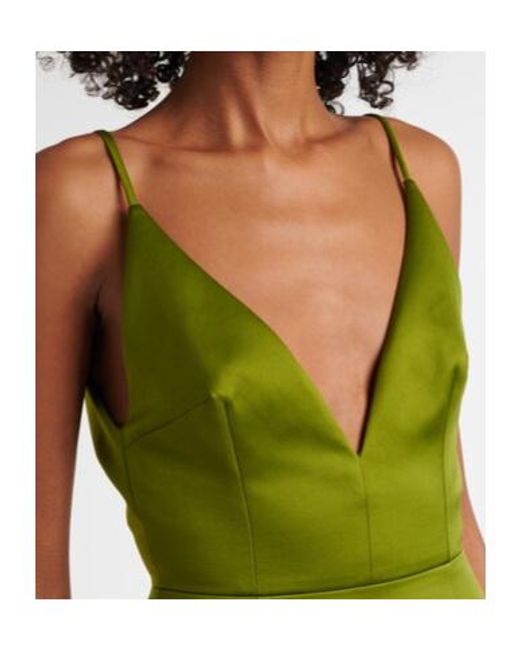 Emilia Wickstead Green Vero Satin Minidress