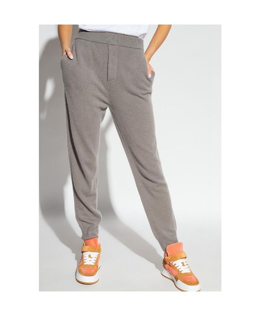 DSquared² Gray Logo Embroidered Sweatpants