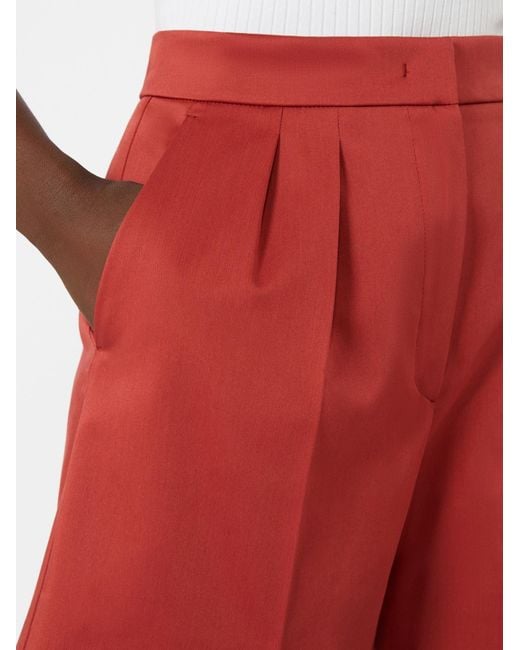 Max Mara Red Tabacco Pleated Shorts