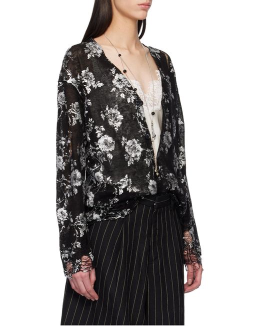 R13 Black Printed Cardigan