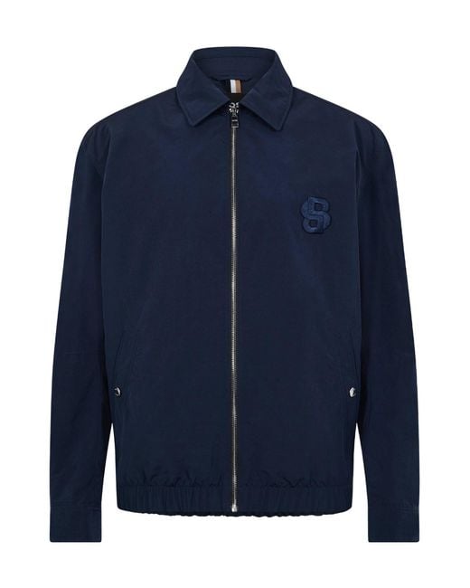 Boss Blue Solid Color Casual Jacket for men