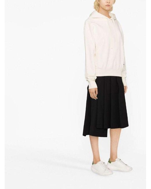 Jil Sander Gray Logo Patch Drawstring Hoodie