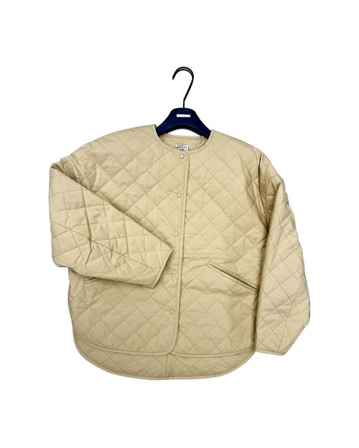 Totême Natural Totême Long Sleeved Quilted Crewneck Jacket