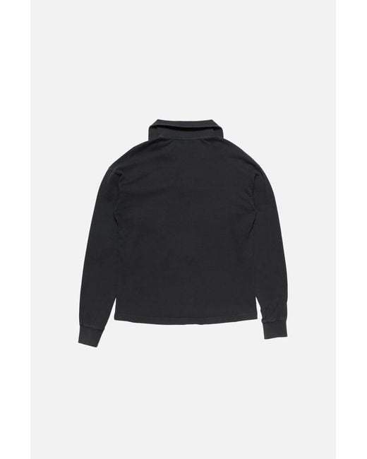 Acne Blue Half Zip Logo Sweatshirt for men