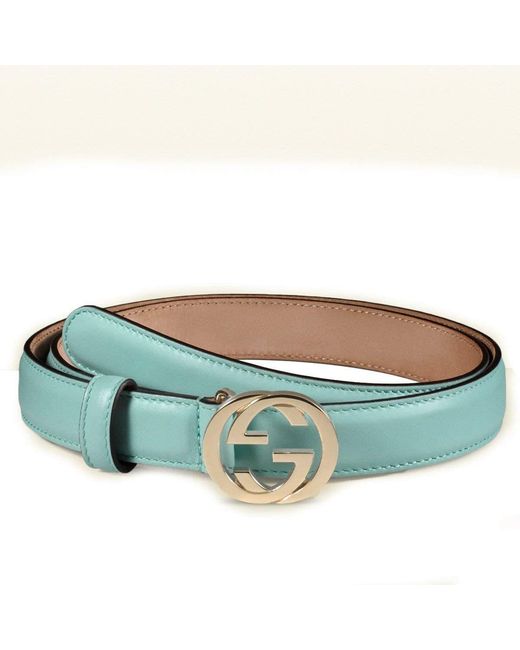 Gucci Blue Gg Buckle Belt