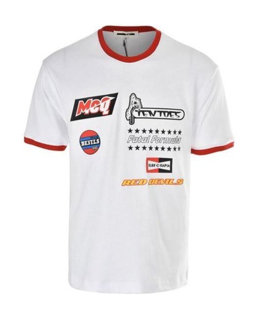 McQ Alexander McQueen White T-Shirt With Round Neck And Short Sleeves for men