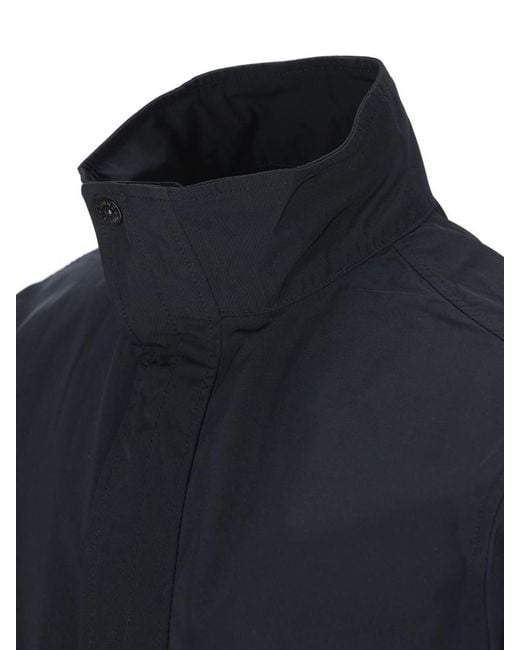 Stone Island Blue Logo Patch High Neck Jacket for men