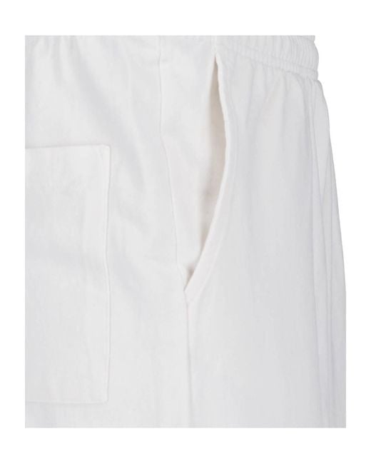 Sporty & Rich White Elastic Waist Shorts