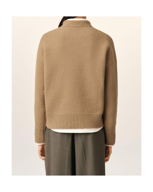 AMI Natural Crew-Neck Wool Sweater for men
