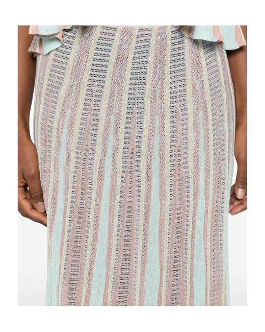 Forte_forte White Striped Midi Skirt