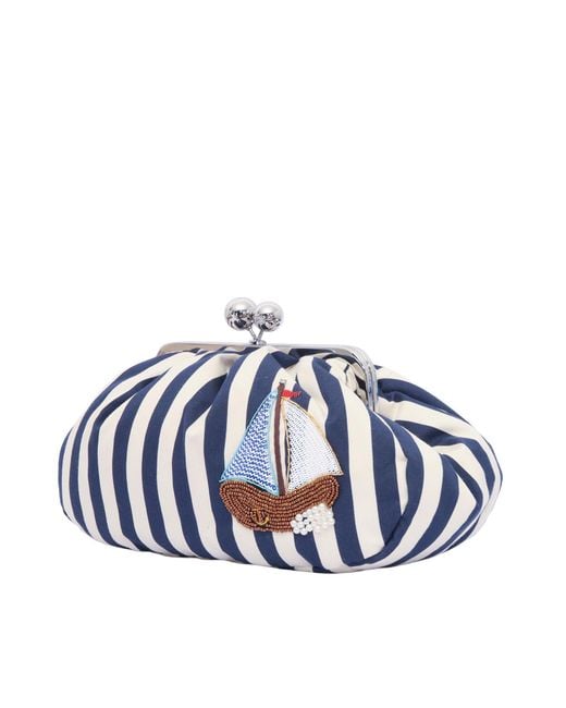 Weekend by Maxmara Blue Striped Pasticcino Bag