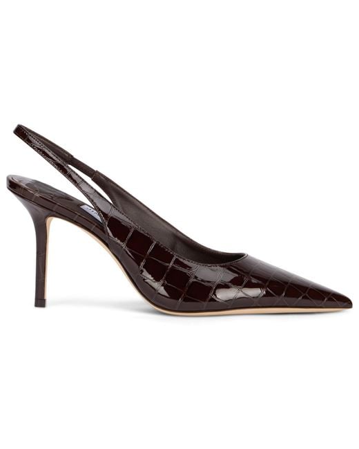 Jimmy Choo Brown Embossed Slingback Pumps