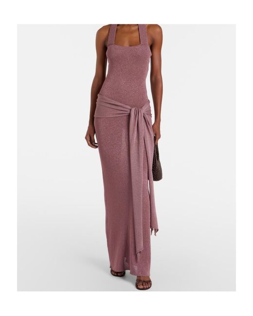AYA MUSE Pink Knitted Sequined Dress