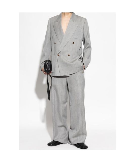 Amiri Gray Double Breasted Long Sleeved Blazer for men