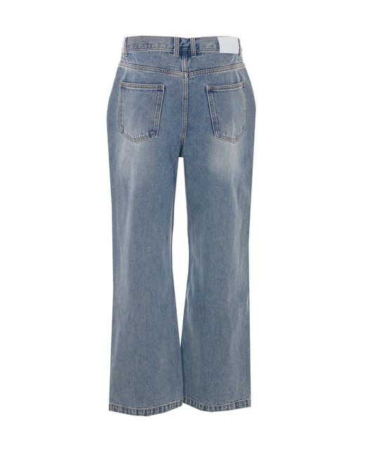 DUNST Blue Straight Wide-Leg Jeans for men