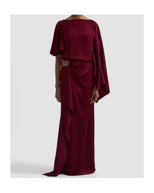 Erdem Red Draped Evening Dress