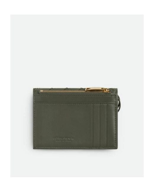 Bottega Veneta Green Andiamo Zipped Card Case