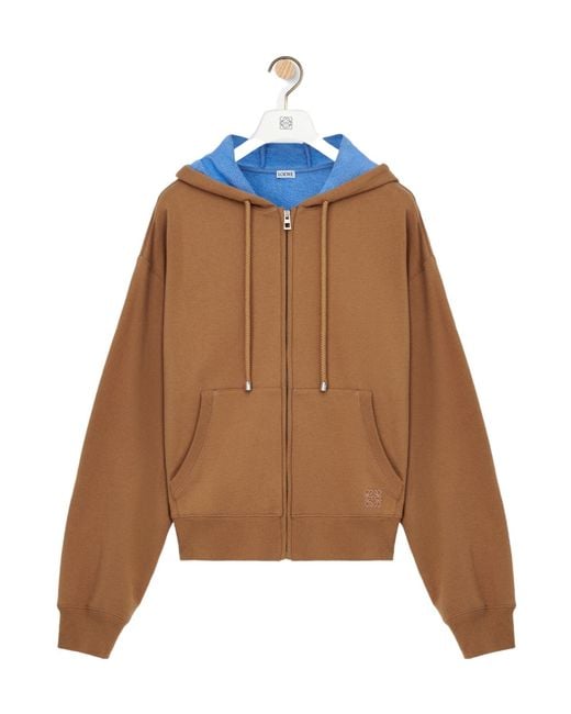 Loewe Brown Long-Sleeved Sweatshirt Jacket for men