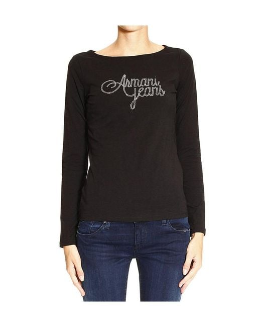 Armani Jeans Black Logo Detail T-Shirt
