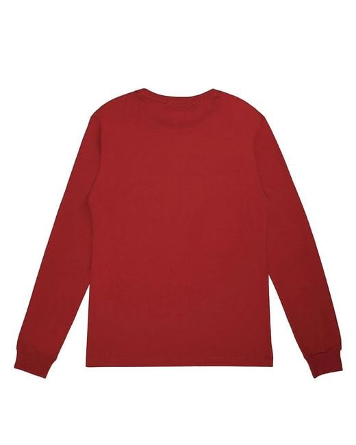 Moschino Red T-Shirt With Round Neck And Long Sleeves for men