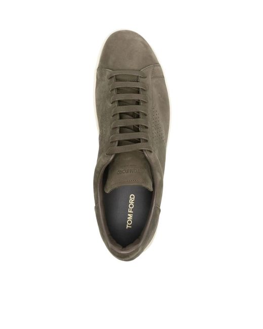 Tom Ford Green Round Toe Sneakers for men
