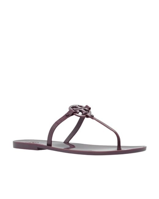 Tory Burch Brown Logo Slippers