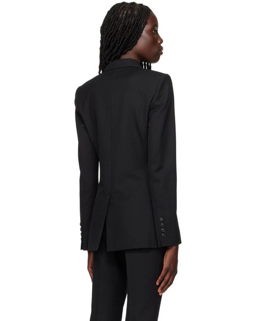 AMI Black V-Neck Single-Breasted Blazer