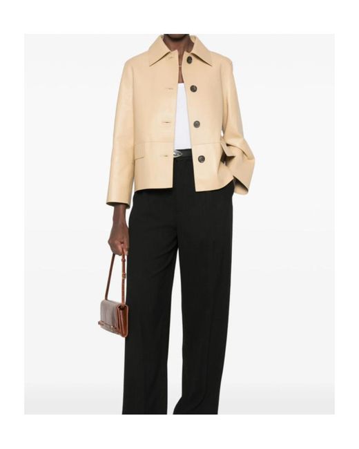 Totême Natural Button-Up Leather Jacket