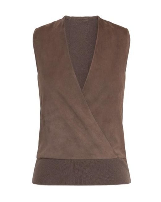 Max Mara Brown Wool And Cashmere Yarn Gilet