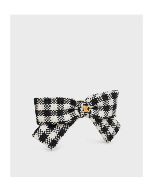 Céline White Vichy Ribbon Hair Clip