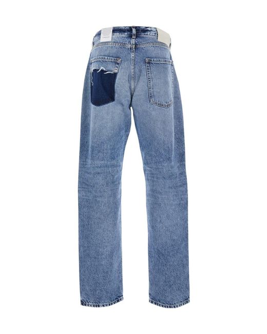 ICON DENIM Blue Jeans With Belt Loops And Logo Patch for men