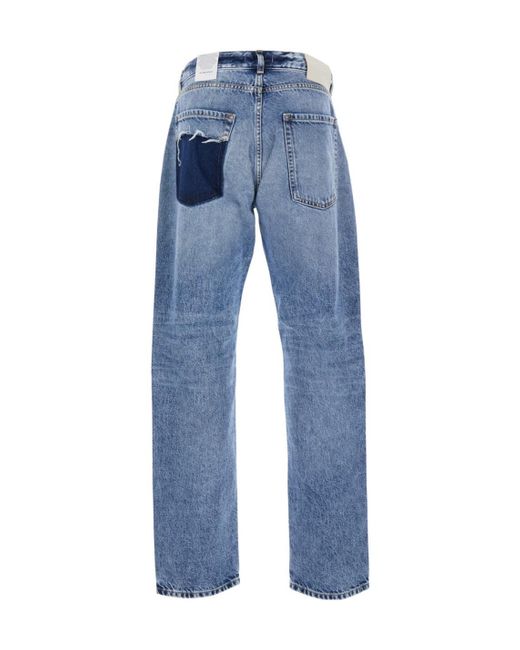 ICON DENIM Blue Jeans With Belt Loops And Logo Patch for men