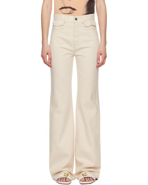 Chloé White Chloé High-Waisted Flared Jeans