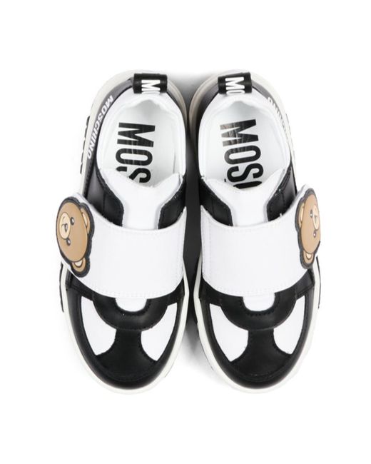 Moschino Black Teddy Bear-Patterned Sneakers