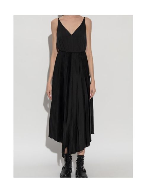 AllSaints Black Jax Two-Piece Pleated Dress