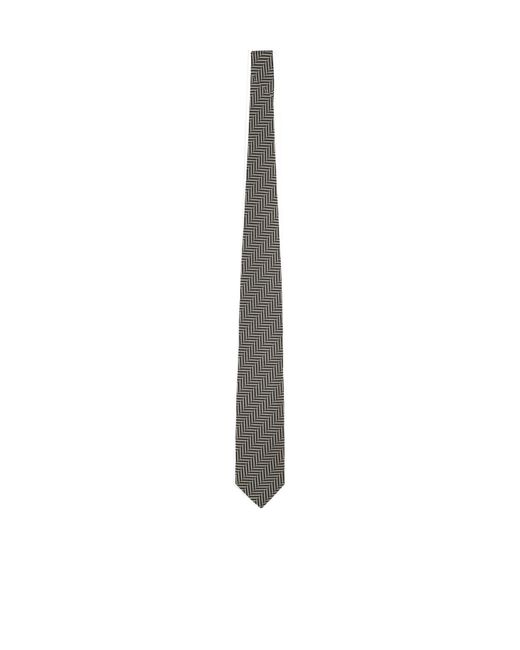 Tom Ford White Herringbone-Pattern Tie for men