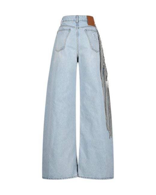 GIUSEPPE DI MORABITO Blue Five-Pocket Wide-Leg Jeans