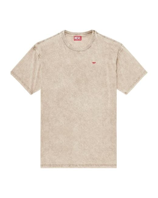 DIESEL White Logo-Patch Cotton T-Shirt for men