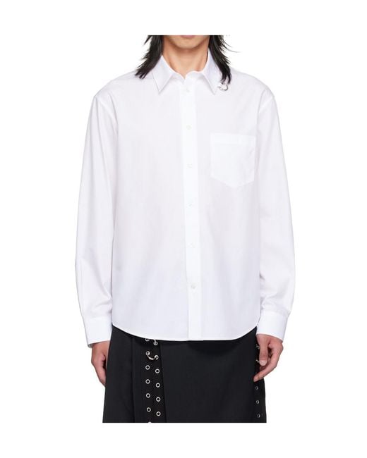 Simone Rocha White Split Ring Classic Shirt for men