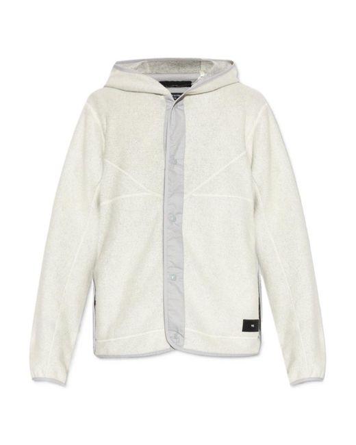 Y-3 White Fleece Hooded Jacket for men