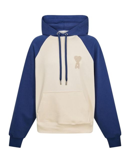 AMI Blue Logo Hoodie for men