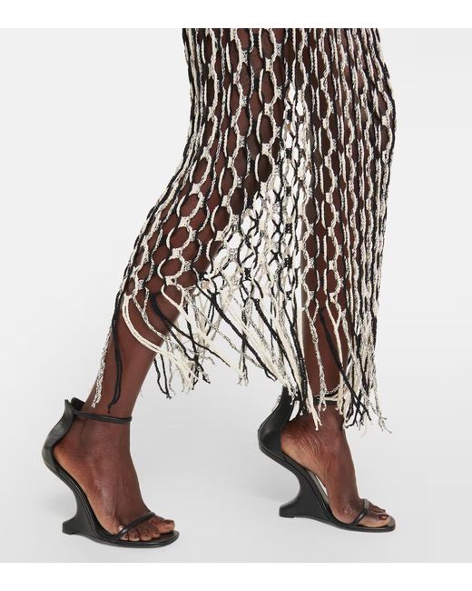 Dion Lee White Fishnet Decorative Skirt