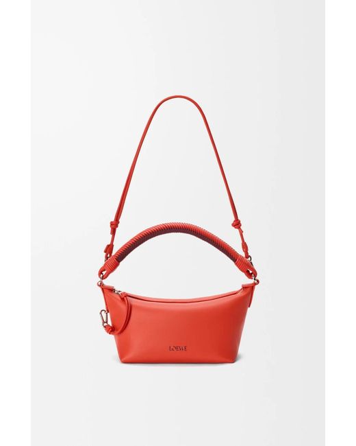 Loewe Red Braided Handle Shoulder Bag
